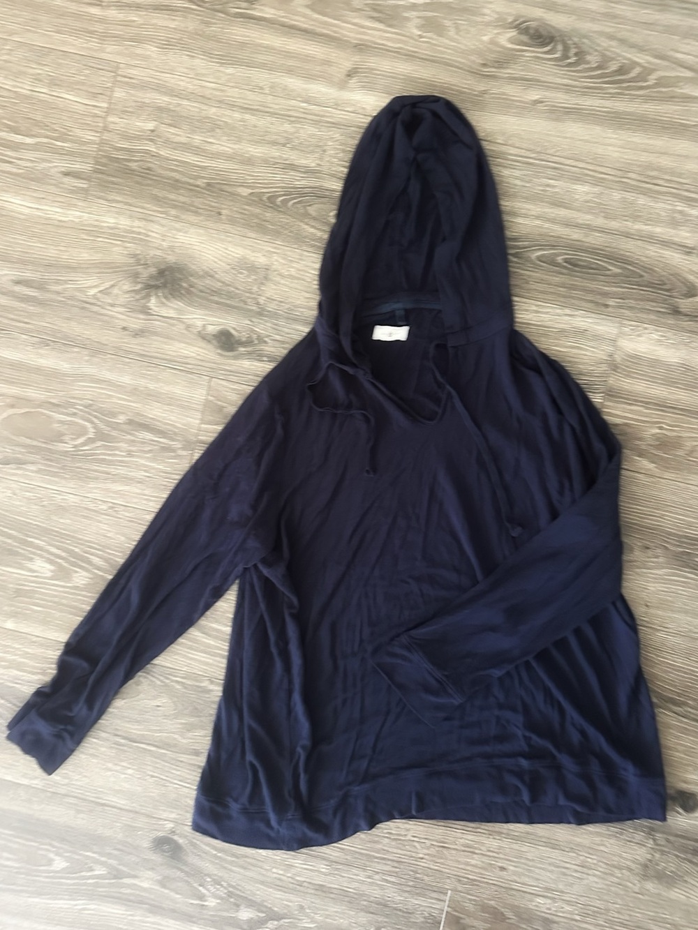 Lou & Grey Lightweight Navy Hooded Pullover